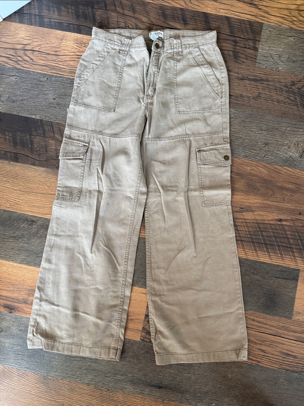 Arizona Jean Company Tan Wide-Leg Cargo Pants